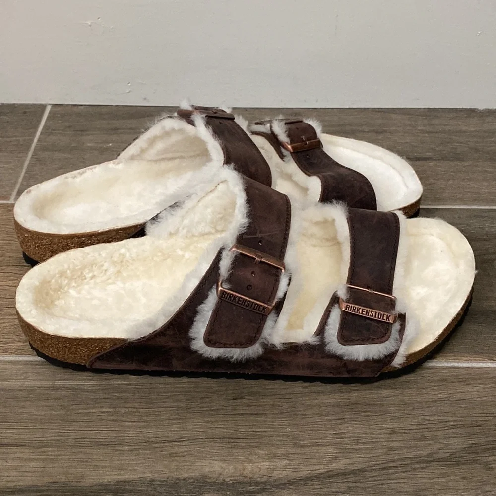 NEW Birkenstock Arizona Shearling Sandals Men’s Size 45 / 12
